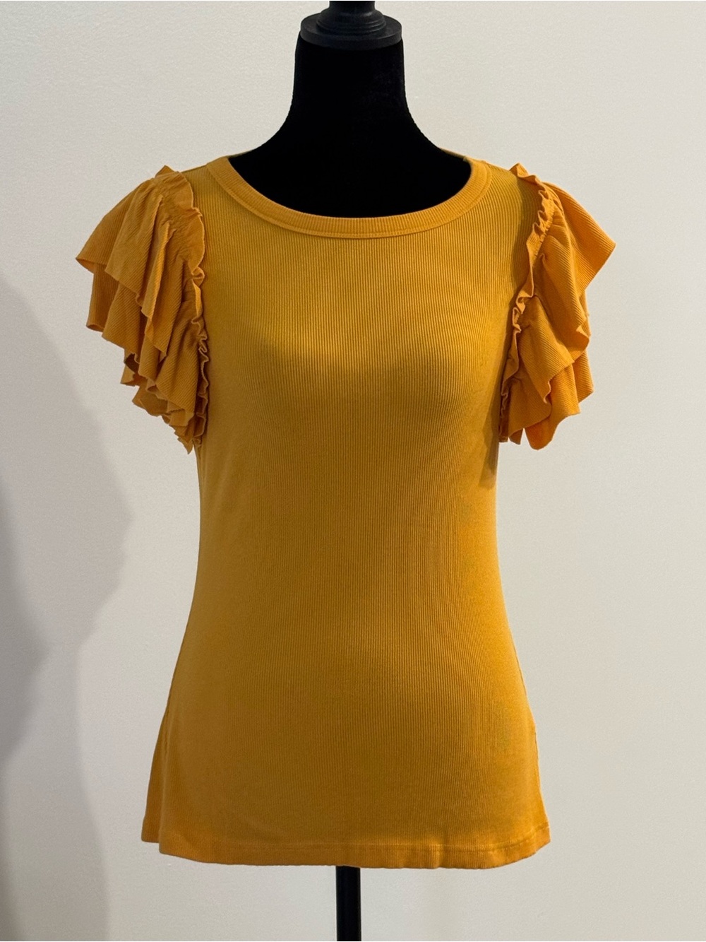 Women’s Mustard Ruffle Sleeve Blouse